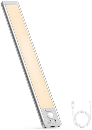 MCGOR Under Cabinet Light, 63 LED Rechargeable Motion Sensor Light, Single Unit, Warm White